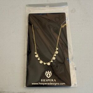 Hespera Gold Necklace with Clear Stones